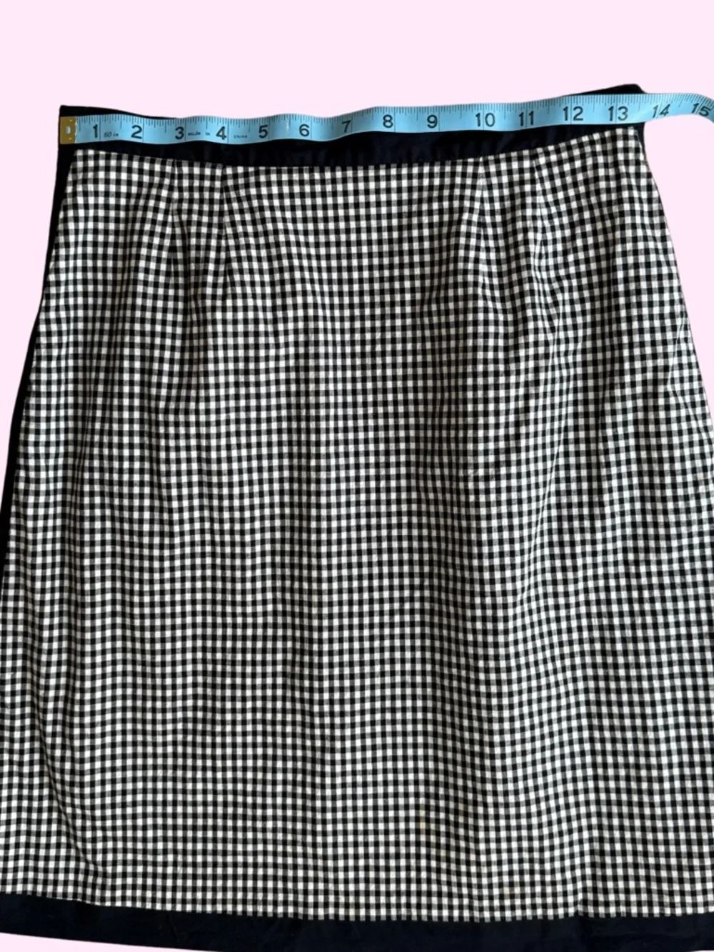 Grace Elements Black White Gingham Cotton Pencil Skirt Petite 4P Japan - Picture 3 of 8